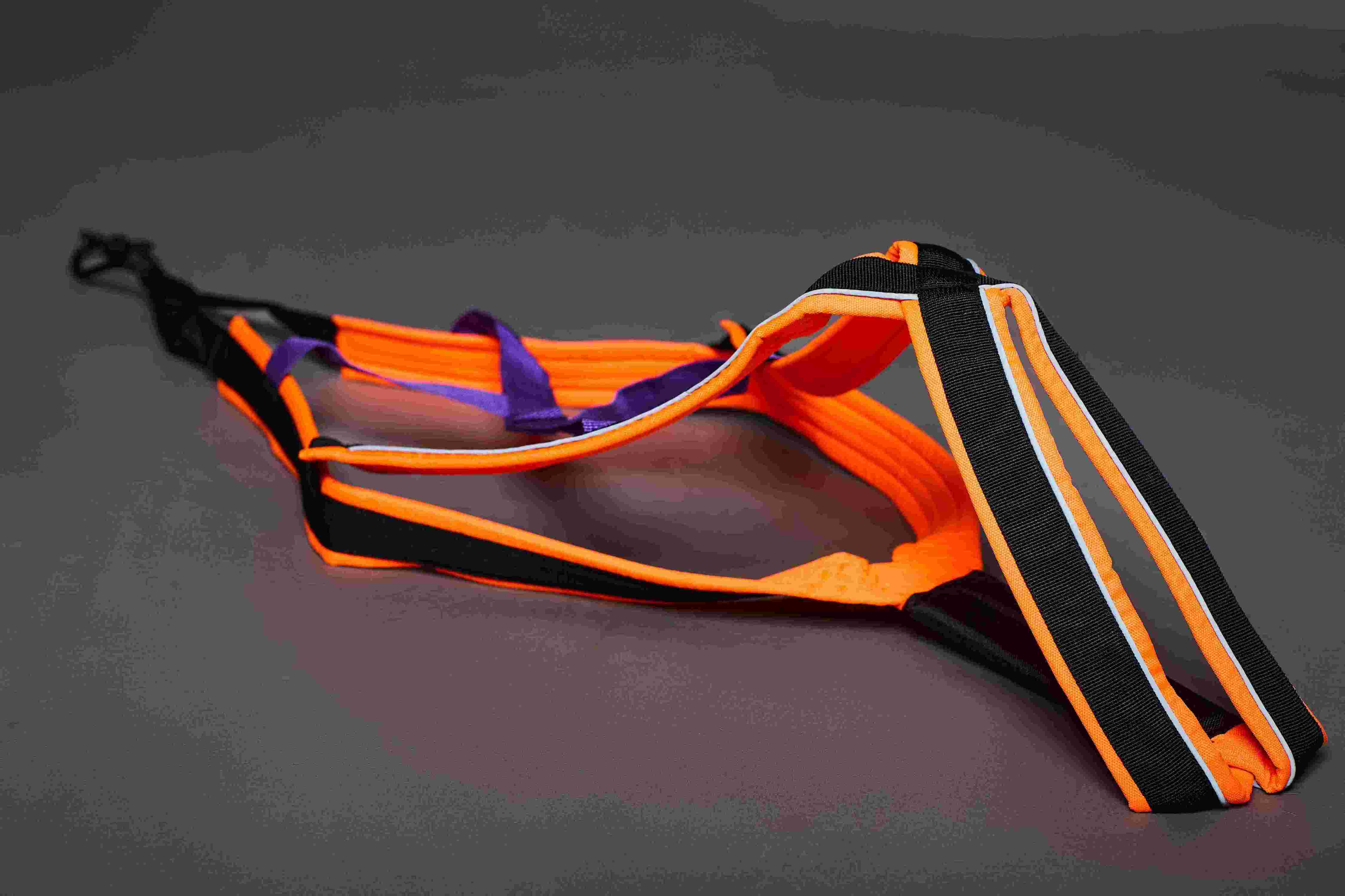 Harnais ACTICANI THUNDER orange croix violette (Couleur : rembourrage orange, croix violette - Taille : T6)