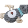 Jouet pour chien rhinocéros avec cordes et couineur 30x10x13cm