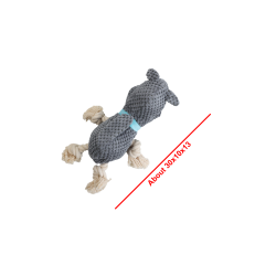 Jouet pour chien rhinocéros avec cordes et couineur 30x10x13cm