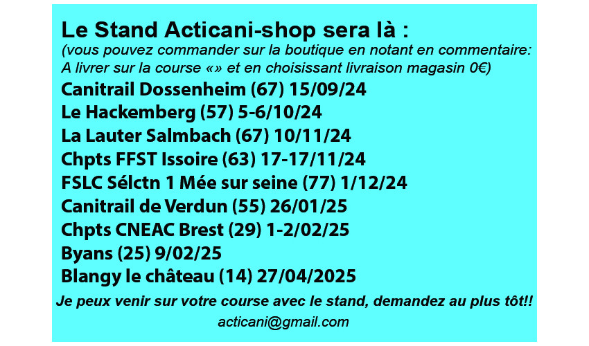 Les stands Acticani-shop.fr